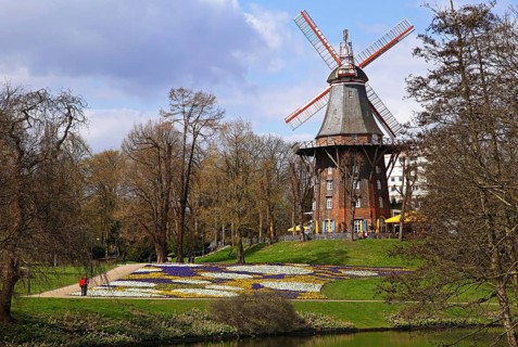 Mühle am Wall, Wallanlagen in Bremen, park, famous Wallanlagen in Bremen, Germany, Europe