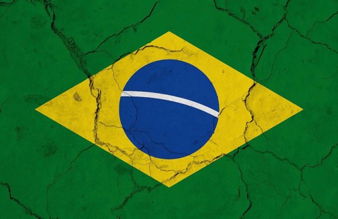 Brazil flag with texture on a background