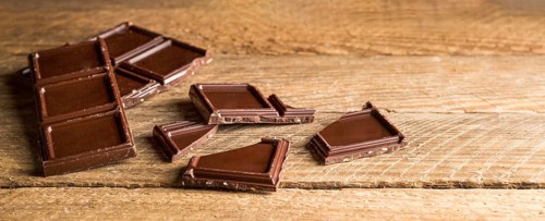 Close up sliced chocolate bar