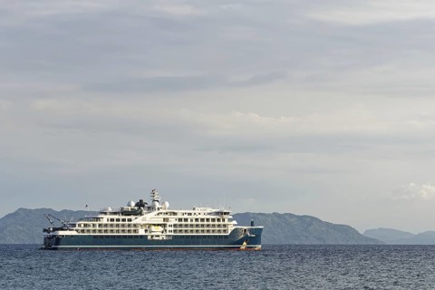 Cruise ship SH Diana, expedition cruise ship, off Nosy By, Madagascar, Africa