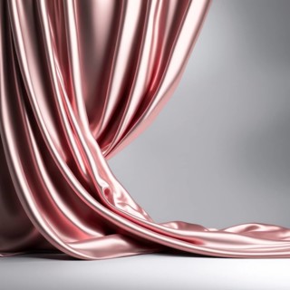 Elegantly draped pink silk fabric, glossy with smooth, luxurious folds, AI generated