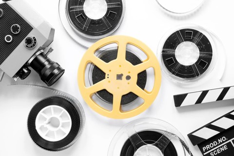 Film elements white background