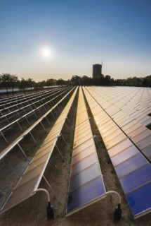 Huge solar thermal power plant for district heating in Ludwigsburg, Baden-Württemberg, Germany,