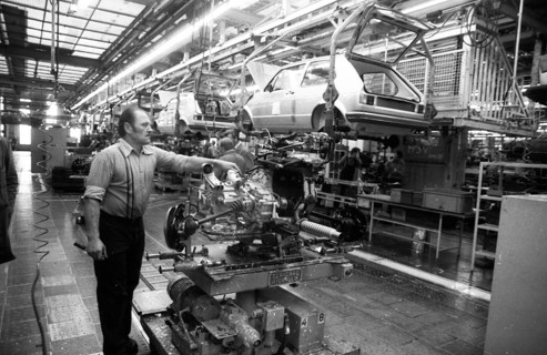 Production of the Golf at the VW plant on 10. 05. 1979 in Wolfsburg, Germany, Europe