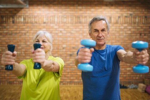 Older people training gym