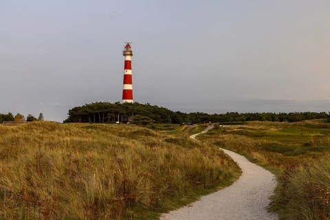 Bornrif, lighthouse near Hollum on Ameland, Friesland, Netherlands
