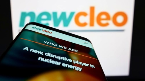 Stuttgart, Germany, 06-25-2022: Mobile phone with website of British energy company newcleo S.r.l.