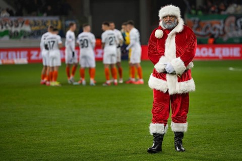 LUBIN, POLAND - DECEMBER 8, 2024: Football match Polish PKO Ekstraklasa between KGHM Zaglebie Lubin