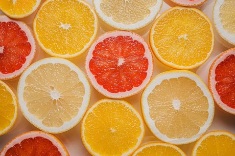 Top view arrangement citruses
