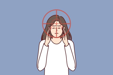 Depressed woman with rifle target near face senses danger and is stressed out due to bullying or