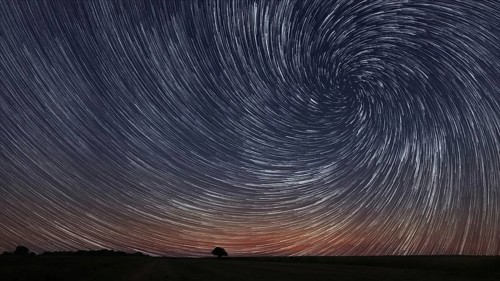 Star Trails over Night sky. Night sky startrails