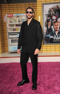 Bad Bunny at the Los Angeles premiere of 'Bullet Train' held at the Regency Village Theatre in