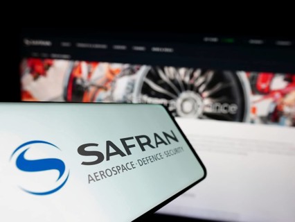 Stuttgart, Germany, 12-02-2022: Cellphone with logo of French aerospace company Safran S.A. on