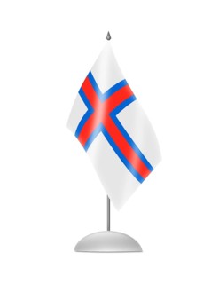 The Faroe Islands flag. Table Flag. Isolated on white