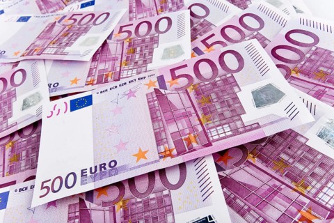 500 euro banknotes, symbolic photo for wealth, old-age provision, savings, pension, Vienna,
