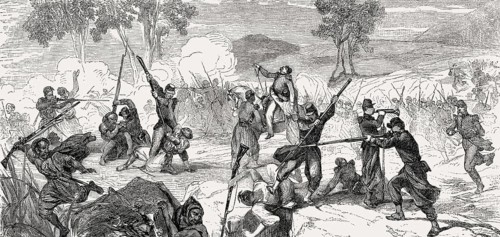 Kabyle people killed by French soldiers, battle of Icheriden, Algeria, 1857, Africa