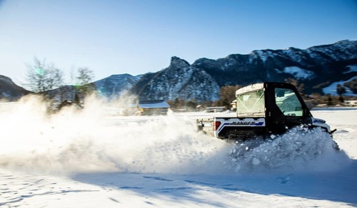 Polaris Kinetic, electric all-wheel drive vehicle, Oberammergau, winter, snow, mountains, nature,