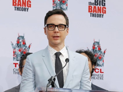 Jim Parsons at the handprints ceremony for 'The Big Bang Theory' held at the TCL Chinese Theatre
