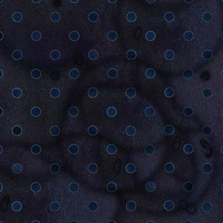 An abstract textured dark background adorned with evenly spaced blue polka dots, creating a night