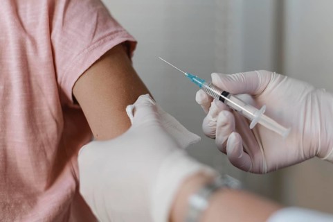 Child getting vaccine