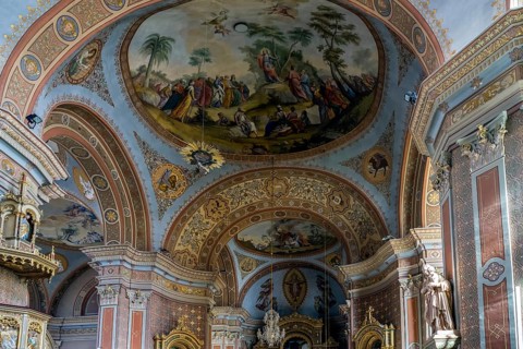 Interior View of the Parish Church in Ortisei