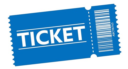 admission ticket with detatchable stub with barcode symbol vector illustration