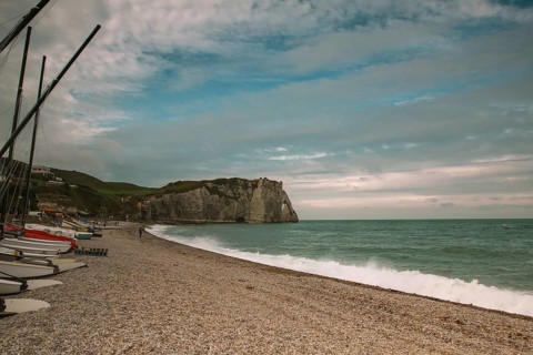 Normandy Channel Coast near Etretat in Autumn