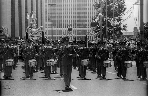 GDR, Berlin, 04. 07. 1987, parade for the 750th anniversary of Berlin, NVA marching band