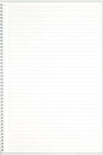 Spiral bound lined notebook page