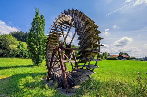 A waterwheel in Günztal, Allgäu, Bavaria, Germany, Europe