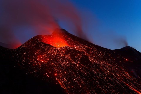 Stromboli, Lipari Islands, eruption, lava, eruption, volcanic eruption, Italy, Europe