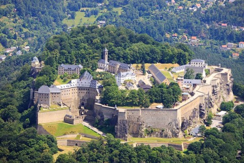 Königstein Fortress, Saxon Switzerland National Park, Saxony, Königstein, Germany, Europe
