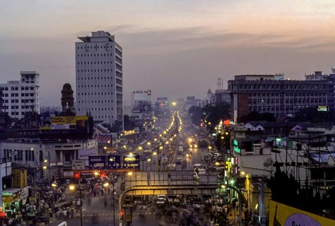 Anna Salai or Mount road in Chennai, Tamil Nadu, India, Asia