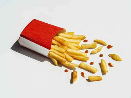 Tasty french fries table. Resolution and high quality beautiful photo