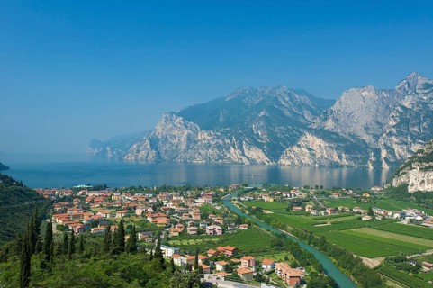 View of Torbole on Lake Garda, Trentino, Italy, Europe