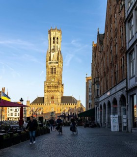 Belfort, medieval bell tower at the market, Brugge, Belgium, Europe