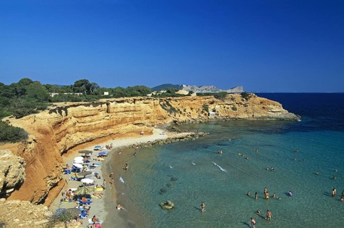 Rocky coast near Sa Caleta, Ibiza, Balearic Islands, Spain, Europe