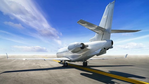 modern jet on a runway