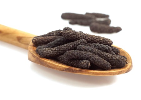 Long Pepper (piper longum), Berries against White Background