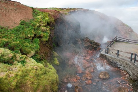 Hot spring, Hot spring, Deildartunguhver, near Reykholt, Iceland, Europe
