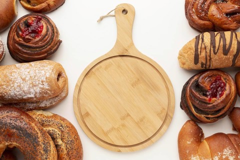 Wooden cutting board pastry. Resolution and high quality beautiful photo