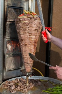 Traditional Turkish Doner Kebab on pole