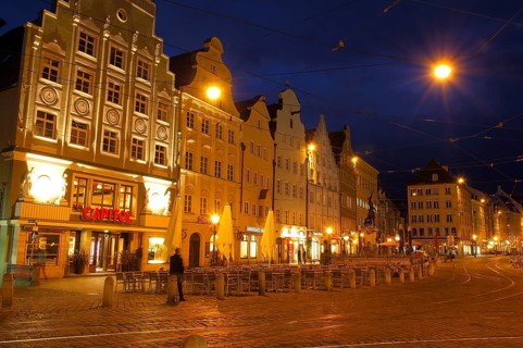 Augsburg, Moritzplatz, Marktplatz, Maximilianstraße, Maximilian Street, Merkurbrunnen, Romantic