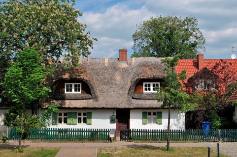 Thatched house, Caputh, Brandenburg, Germany, thatched roof, thatched roof, Europe