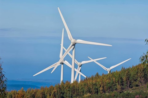 Wind turbines, Serra da Monchique, Algarve, Portugal, wind turbine, wind turbine, wind turbines,