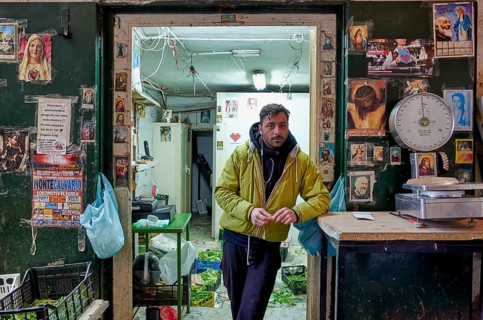 Naples Campania Italy. The greengrocer at Quartieri Spagnoli (Spanish Quarters), a part of the city