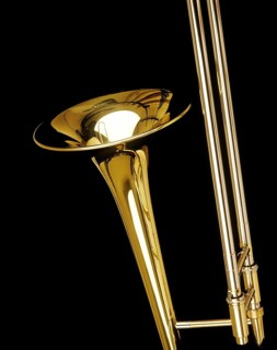 VALVE TROMBONE AGAINST BLACK BACKGROUND