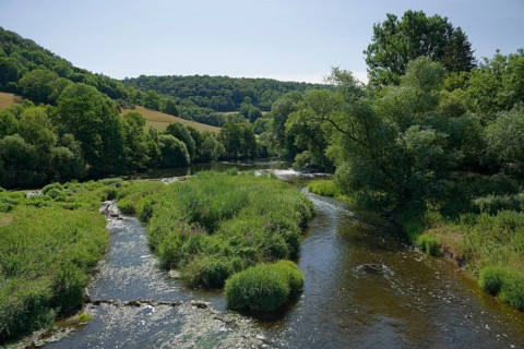 Jagst Valley near Oberregenbach, Langenburg an der Jagst, Jagst Valley, Hohenlohe,