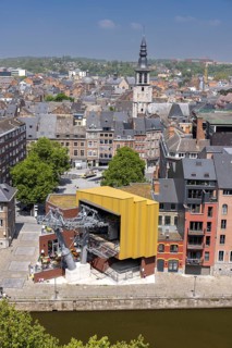 Station Funiculaire Centre-Ville, gondola station in the city centre, Namur, Wallonia, Belgium,