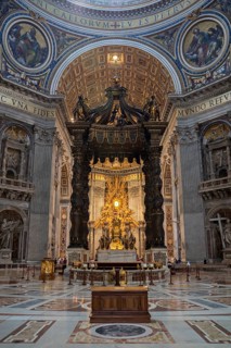 VATICAN, AUGUST 19: Interior of St Peter's Basilica on August 19, 2012 in Rome, Italy. St Peter's